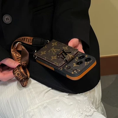 Funda tipo billetera de cuero abatible + con correa para teléfono iPhone 17 Pro 17 Pro Max Foto 1 de 4