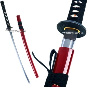Daimyo Nobunaga Hecha a Mano Samurai Katana Espada Hoja Afilada Rojo Saya con Caja de Regalo - Imagen 1 de 8