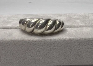 🌙 Carolyn Pollack R Moon Navajo Sterling Silver Ribbed Tapered Dome Ring Sze 10 - Picture 1 of 17