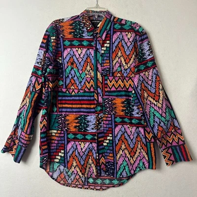 Camisa Vintage Frontier Series Para Hombre L Western Colorida Manga Larga Abotonada Foto 1 de 4