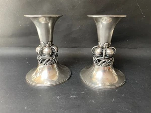 Coppia di candelabri in sterling disegnati La Paglia per argento internazionale 513 grammi - Foto 1 di 18