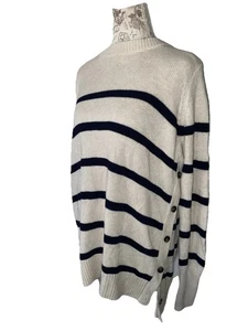 Biesen Kaschmirmischung Pullover Marine Streifen Damen Gr. M - Bild 1 von 10