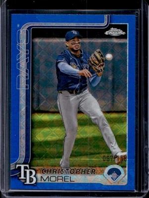 2025 Topps Chrome LogoFractor Christopher Morel Blue Refractor #67/150 Rays - Image 1 of 2