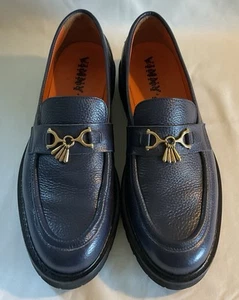 Vinny’s Loafers For Men In Midnight Blue Leather Size 44 - Picture 1 of 5