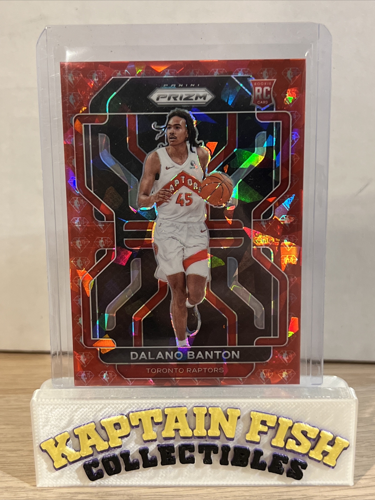 21-22 Prizm Rookie Card #328 Dalano Banton 75th Anniversary Diamond /75 Raps (SO