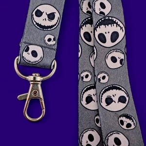 NIGHTMARE BEFORE CHRISTMAS LANYARD jack skull xmas neck strap ID key ring NBX 4V - Picture 1 of 3