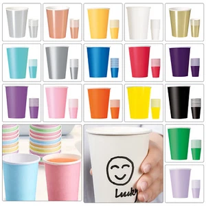 Tazas de papel desechables coloridas para bebidas frías y calientes 9 oz/12 oz - Imagen 1 de 26