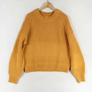 Suéter Universal Hilo XXL Amarillo Mostaza Pullover Grueso Tejido Boho Chic - Imagen 1 de 8