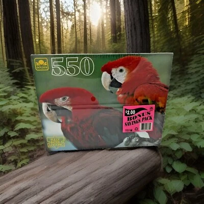 Lot of 2 Vintage Golden® 550 Piece Jigsaw Puzzles Kittens and Parrots New Sealed - Image 1 of 4