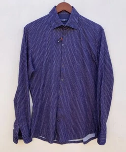 Neu Stone Rose Blumen geometrisches Strick Herren Gr. 2 Button-Down Ärmel Hemd - Bild 1 von 6