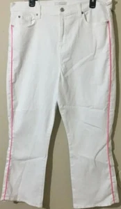 7 For All Mankind Womens High Waist Cropped Wide Leg Jeans Pants White Sz 34 New - Picture 1 of 6