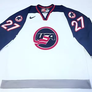 AUTHENTIC Nike Team USA #27 Jeremy Roenick 1998 Olympic Hockey Jersey Men's 52 L - Picture 1 of 13