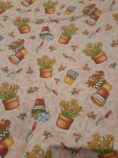 Mary Engelbreit Cranston Vip Gardening Cotton Fabric 45" X 36"