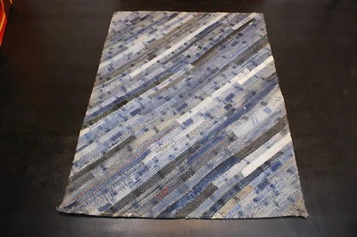 Upcycling Vintage Jeans enim Teppich aus Baumwolle patchwork blau diverse Größe - Bild 1 von 4