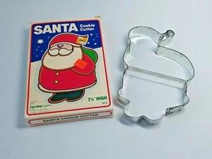 Cortador de galletas de metal Fox Run Vintage 1987 Santa Holiday Jumbo grande 7,5 pulgadas - Imagen 1 de 2