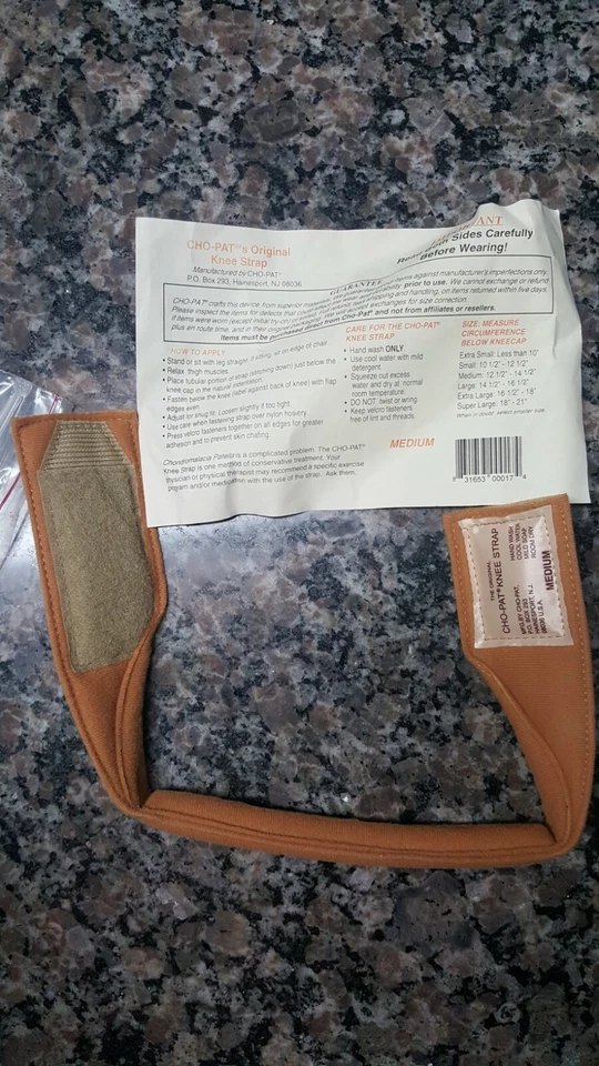 Correa de rodilla Cho-Pat Original nueva en bolsa color flexión para condromalacia rótula Foto 1 de 4