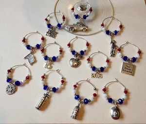 New York Feuerwehr 15 Jahre Jubiläum 9/11 Weinglas Charms 12er Set - Bild 1 von 6