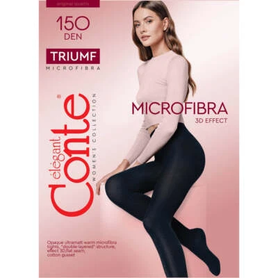 Meia-calça feminina Conte Triumf 150 den quente aconchegante elástica microfibra - Imagem 1 de 2