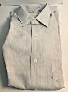 Vintage 1970s Kmart Long Sleeve Mens Grey Button Shirt 15 / 34 NEW! Japan Kresge - Picture 1 of 8