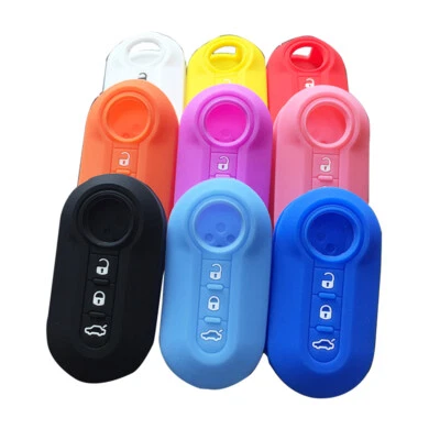 Funda Silicona Llavero Control Remoto Inteligente Sin Llave Fit Fiat 500 500L 3 Botones Foto 1 de 4
