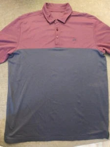 Travis Mathew Jungle Expedition Golf Polo Large Maroon & Gray - Picture 1 of 4