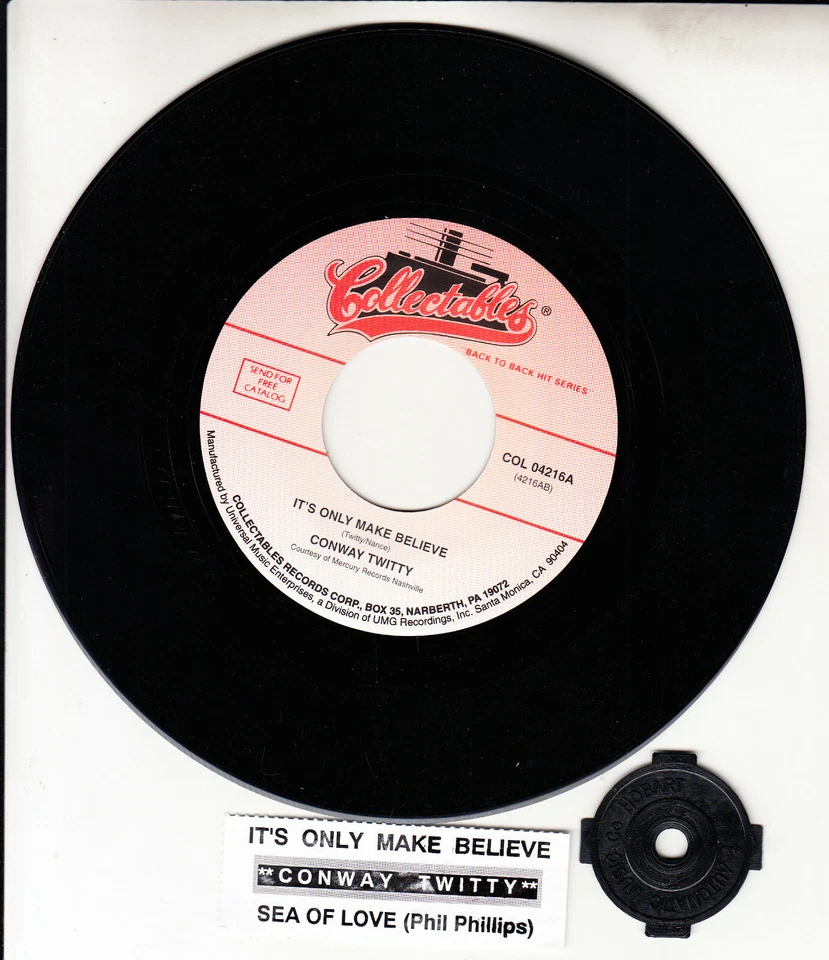 CONWAY TWITTY  It's Only Make Believe & PHIL PHILLIPS Sea Of Love 45 record NEW - Image 1 of 1