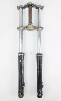 Husqvarna CR250 CR400 1970 horquilla delantera suspensión triple árbol placa tubos deslizadores Foto 1 de 4