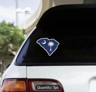 Calcomanía de ventana de 4" Carolina del Sur Palmetto Palm & Moon Foto 1 de 4