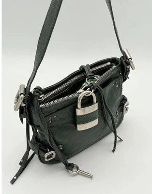 Chloe Green Paddington Silver Padlock Mini Handbag with Key - Image 1 of 4