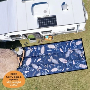 Caravan & Camping Mat | Outdoor Rug | RECYCLED Plastic Mat | Native Banksias 6m - Picture 1 of 7