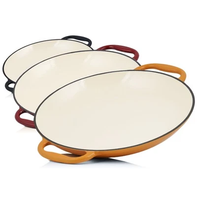 Gusseisen Paella Pfanne emailliert Ø 35 cm, Paellapfanne Grillpfanne Mahlzeit - Bild 1 von 4