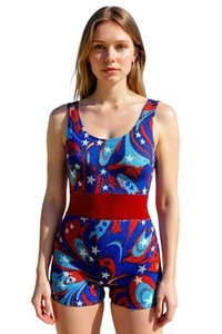 Disfraz de Baile All Americano Biketard, Unitard, Leotardo y Envoltura para la Cabeza Talla Nuevo - Imagen 1 de 8