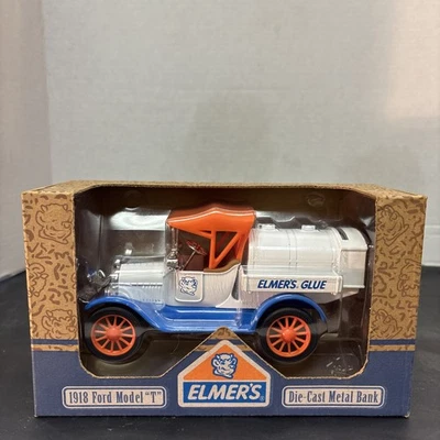 Vintage ERTL Elmer's Glue 1918 Ford Truck Die Cast Coin Bank!! Box Damage - Image 1 of 4