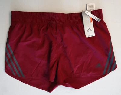 Pantalones Cortos para Correr Adidas H57186 Para Mujer Talla M Borgoña Run Icons 3 Rayas 3" Foto 1 de 4