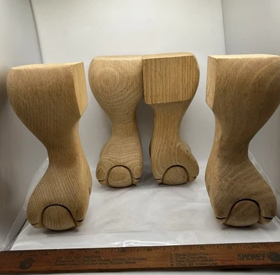 4 patas de repuesto de muebles de bola y garra de roble envío gratuito en ee. uu. Foto 1 de 4