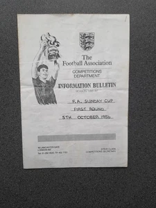 5 x FA National Sunday Cup Programmes- Including 1 Final. Rare, great condition - Picture 1 of 10