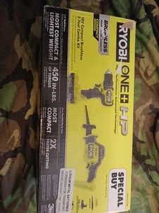 RYOBI ONE+ 18V Brushless 2-Tool Combo Kit - Picture 1 of 8