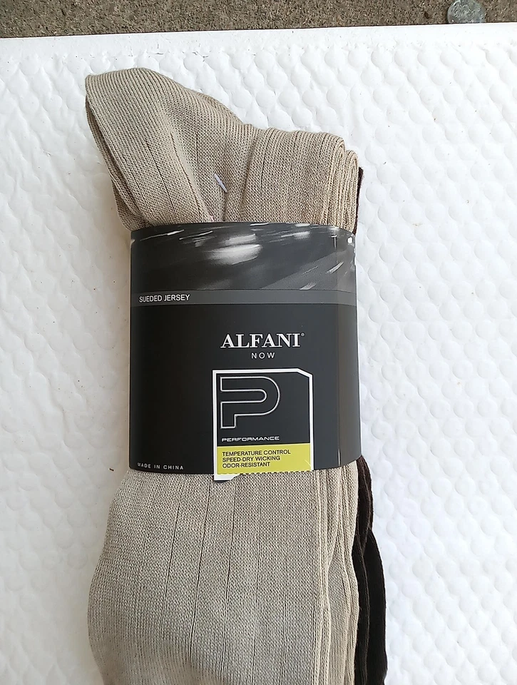 Alfani Now Mens Dress Socks. 4 Pair, Brown/Khaki  - Image 1 of 4