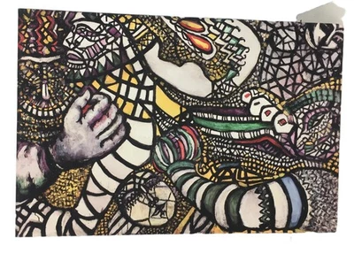 Canvas Print The Struggle Against The Abstract By Fahrelnissa Zeid Used F1 - Image 1 of 4