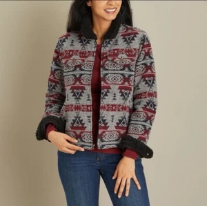 Duluth Trading Festijac Tribal Navajo Aztec Blanket Coat Southwestern Sherpa - Picture 1 of 16