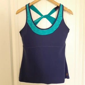 Lucy Women's Twist Back Tank with Built-In Bra Blue Size L - Picture 1 of 10