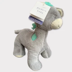 Modern Baby Plush Gray GIRAFFE Aqua Spot Dinosaur Donkey Pony Security Lovey Toy - Picture 1 of 3