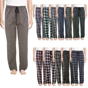Hombre Pantalón de Pijama Rayas Algodón Tejido Cuadros Ropa Descanso Suave - Imagen 1 de 27