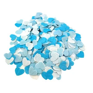Blue White1 inch Heart Confetti for Table Decor for Baby Shower Men's Birthda... - Picture 1 of 6