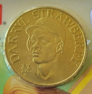 DARRYL STRAWBERRY NY YANKEES Sport Stars 1990 Moneda de Bono (SELLADA) MLB - Imagen 1 de 7