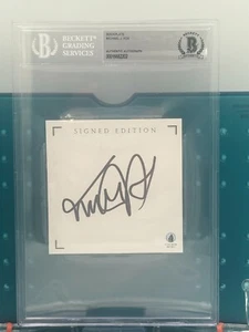 Libro de tarjetas Michael J Fox Beckett firmado en losa 4x4 autografiado Regreso al futuro - Imagen 1 de 3