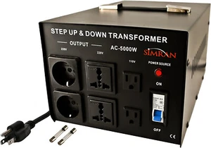 Simran 5000W Step-Up & Down Voltage Converter - Black (AC-5000W) - Picture 1 of 1