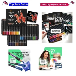 Multicolor 72 Watercolour Pencil Set in Tin Box - Perfect for All Skill Levels - Picture 1 of 8