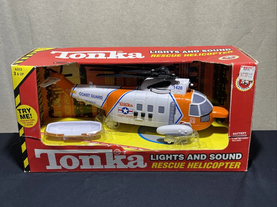 Vintage 2000 Tonka COAST GUARD LOS ANGELES 1428 Helicopter Lights And Sound - Image 1 of 4