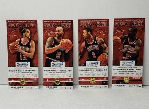 2013 Chicago Bulls Eastern Conference Finals Playoff Full Ticket Stub Lot of 4 Cover